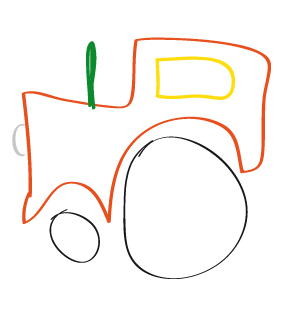 Zeichnung eines Traktors