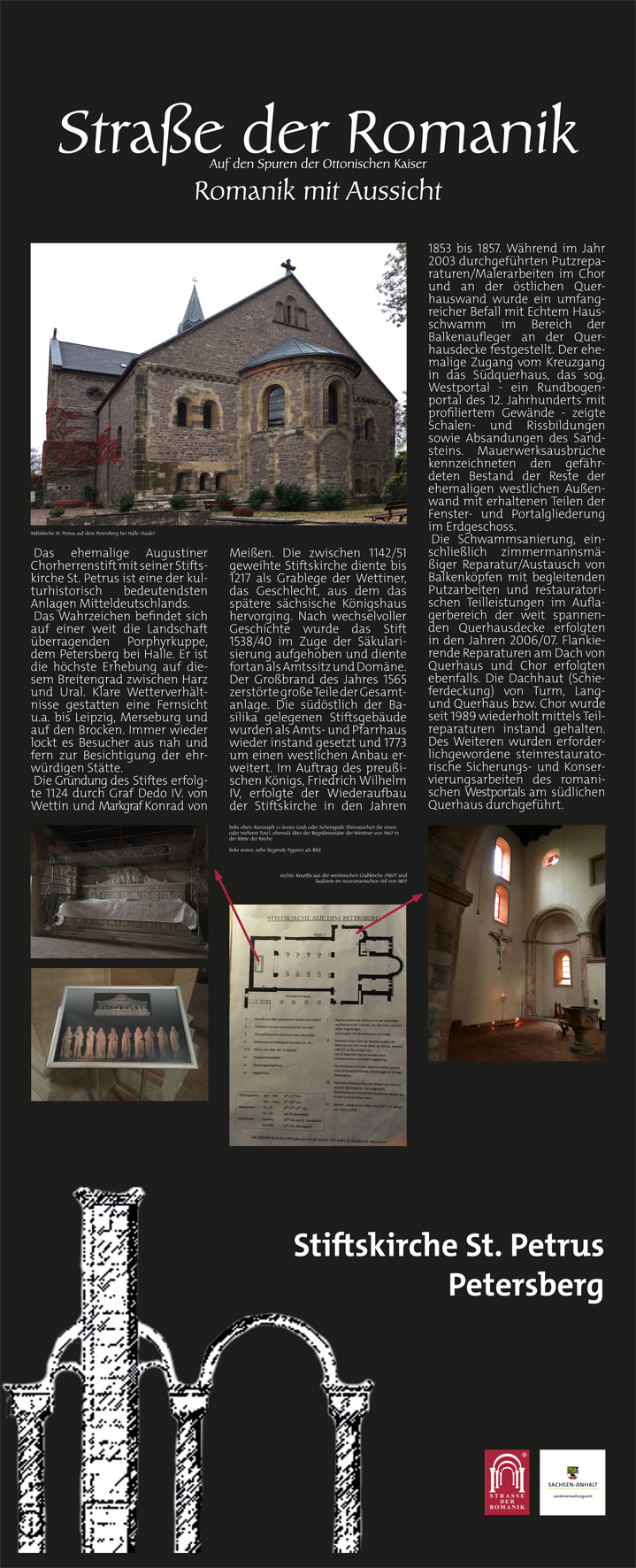 Informationstafel Stiftskirche St. Petrus Petersberg