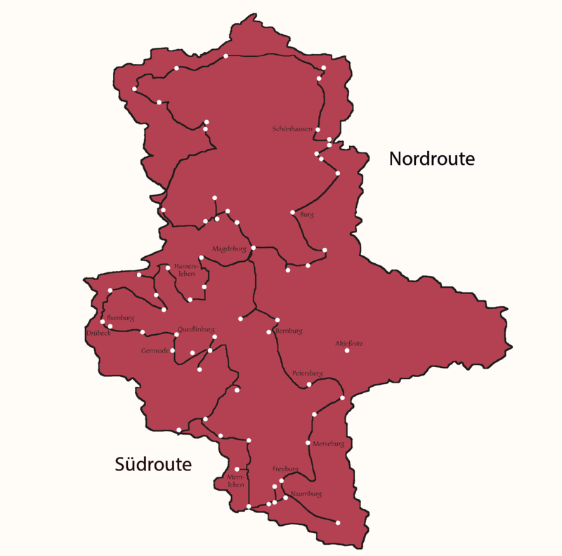 Karte Straße der Romanik